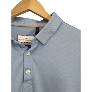 Modern Ambition Technical Polo Shirt Mens L Blue Short Sleeve Casual Golf Active